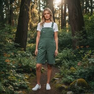 Duluth Trading Co Size M Heirloom Gardening Short Overalls Fir Green Ripstop UPF